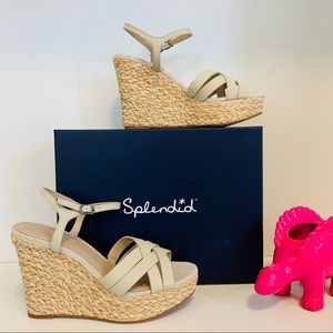 SPLENDID Madelaine Crisscross Leather Espadrilles